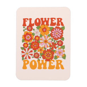 Imán Groovy Flower Power Graphic