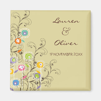 Imán Groovy Flowers Garden Moda caprichosa Salva La Fec