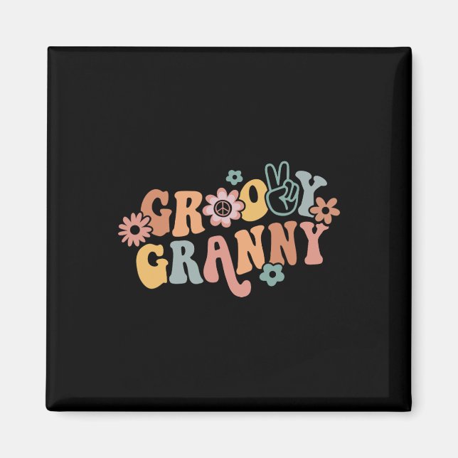 Imán Groovy Granny One Agradecimiento Granny Día de Acc (Frente)