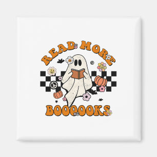 Imán Groovy Halloween Leer más libros Cute Boo Leer A B