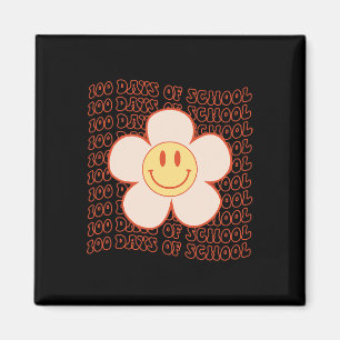 Imán Groovy Happy Face 100 Días De Curso Escolar 100 Da