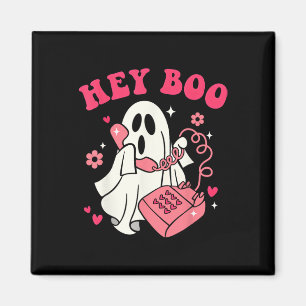 Imán Groovy Hey Boo Cute Fantasma Graciosa Halloween Ha