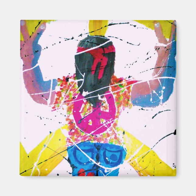 Imán Groovy Hippie Peace Sign (Frente)