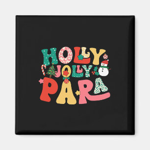 Imán Groovy Holly Xmas Jolly Para Merry Christmas Vibes