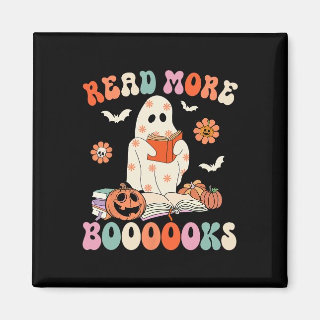 Imán Groovy Leer más libros Cuidados Fantasma Boo Diver (Frente)