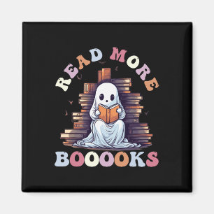 Imán Groovy Leer Más Libros Hermoso Fantasma Divertido
