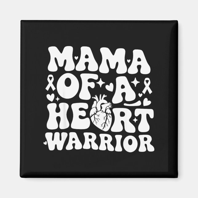 Imán Groovy Mama Of A Heart Warrior Chd Awareness Heart (Frente)