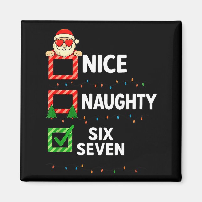 Imán Groovy Naughty Six Seven 67 Christmas Family Xmas  (Frente)