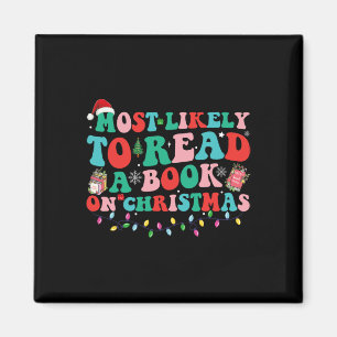 Imán Groovy Navidad Más Probable Que Lea Un Libro En Ch