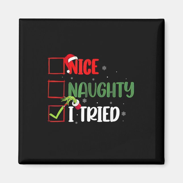 Imán Groovy Nice Naughty I Probó Navidades 2024 Santa C (Frente)