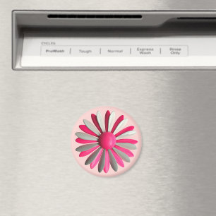 Imán Groovy Pink MOD Hippie Daisy Flor Floral Bouquet