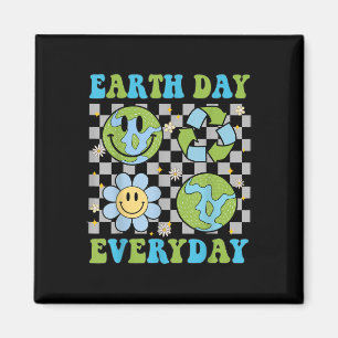 Imán Groovy Planet recicla Día de la Tierra Todos los d
