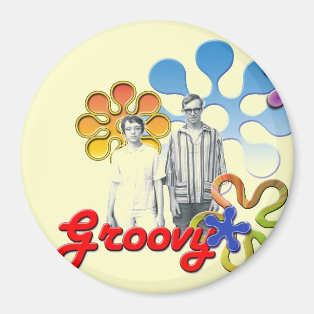 Imán Groovy Pop Art Round Magnet (Frente)