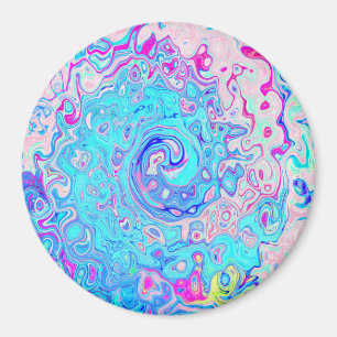 Imán Groovy Resumen Remo Robin de Swirl Azul de huevo