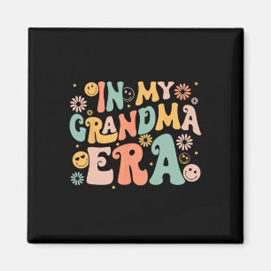 Imán Groovy retro en el Día de la Madre de la abuela de