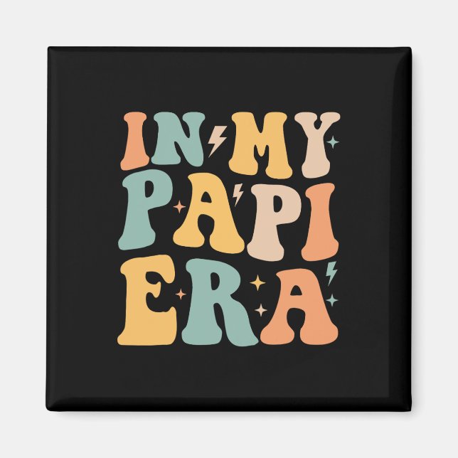 Imán Groovy retro en mi era papi padre y#; s día (Frente)