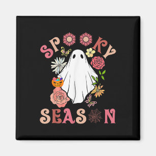 Imán Groovy Spooky Season Cute Ghost Pumpkin Ha