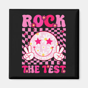 Imán Groovy Test Day Rock the Test Smile Hippie Pink Gi