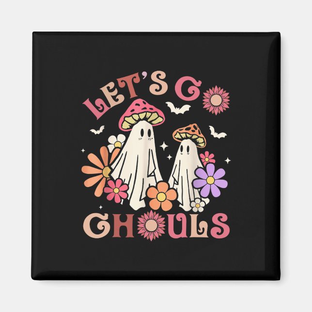 Imán Groovy Vamos Ghouls Halloween Fantasma Para (Frente)