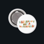Imán Groovy y Retro ¿Por qué no eres vegetariano?<br><div class="desc">Groovy ¿Por qué no eres un imán vegetariano? Este diseño gira en torno a la pregunta tan comúnmente hecha a los vegetarianos y veganos. Dados los beneficios para la salud y el medio ambiente,  la verdadera pregunta debería ser por qué no siguen una dieta basada en plantas.</div>