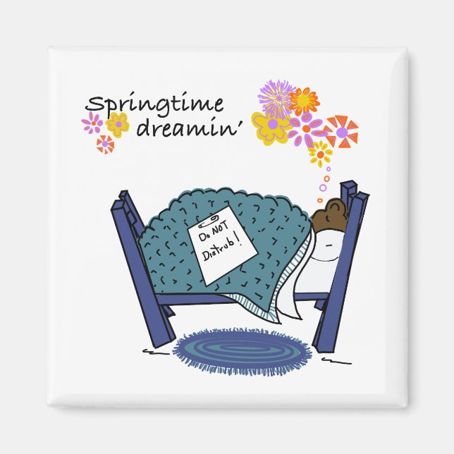 Imán Groundhog de sueño de primavera (Frente)