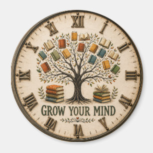 Imán Grow Your Mind Book  Reading Teacher Gift