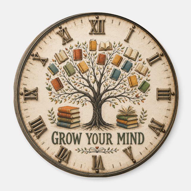Imán Grow Your Mind Book  Reading Teacher Gift (Frente)