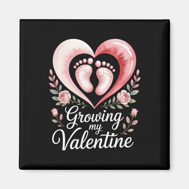 Imán Growing My Valentine By Feet Heart Art  (Frente)