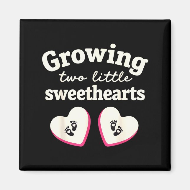 Imán Growing Two Little Sweethearts Valentines Pregnanc (Frente)