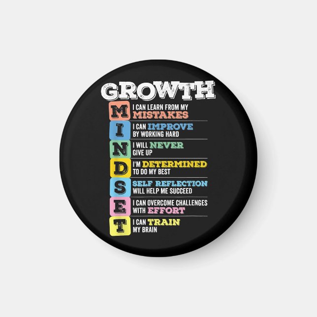 Imán Growth Mindset Classroom Brain Motivation Entrepre (Frente)