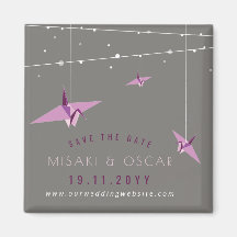 Grúas De Papel Púrpura Y Luces De Hada Ahorran La 