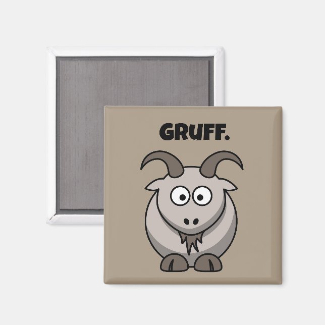 Imán Gruff Gray Goat Funny Fairy Tale Personalizado (Anverso/Reverso)