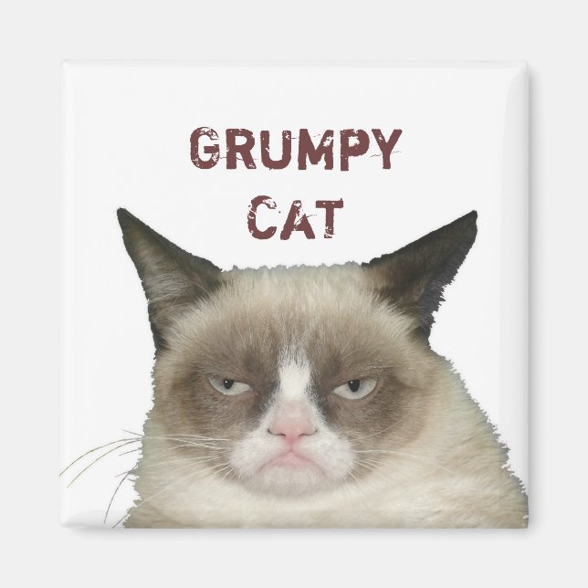 Imán Grumpy Cat Magnet con texto (Frente)