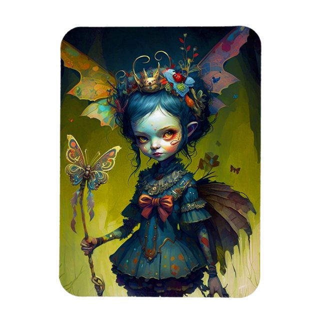 Imán Grumpy Fairy Pixie Fantasy Art (Vertical)