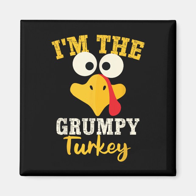 Imán Grumpy Turkey Team Family coincidiendo con Thankes (Frente)