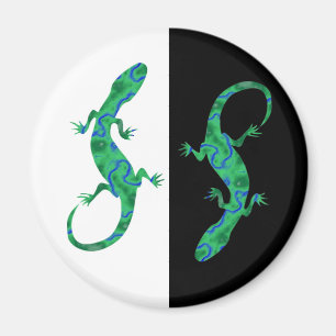 Imán Grüner Gecko ArtDeco blanco y negro