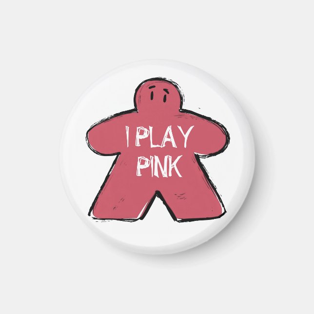 Imán Grunge Grunge Grunge Pink Meeple Board (Frente)
