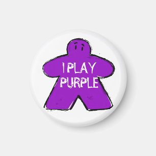 Imán Grunge Grunge Purple Meeple Board Gamer divertida 