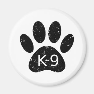 Imán Grunge Perro angustiado Paw K-9