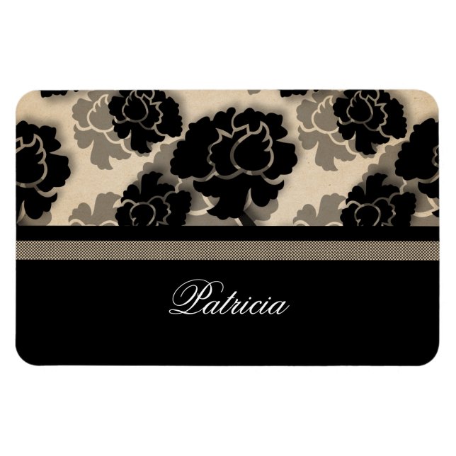 Imán Grungy Floral Decadence Flexi Magnet, Marfil (Horizontal)