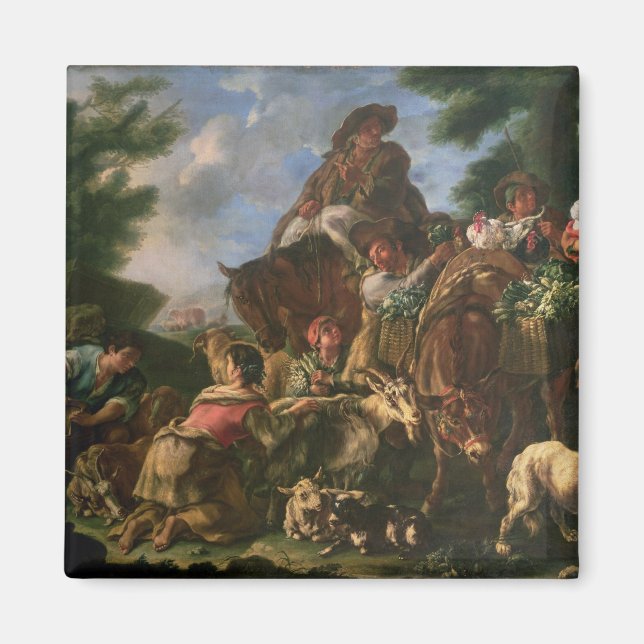 Imán Grupo de pastores con caballo (Frente)