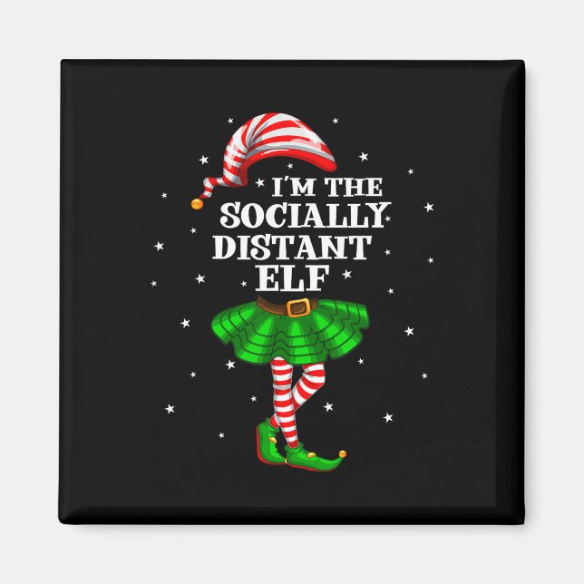 Imán Grupo familiar I m's The Socially Distant Elf Chri (Frente)
