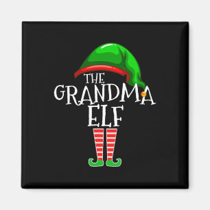 Imán Grupo Grandma Elf Navidades familiares coincidente