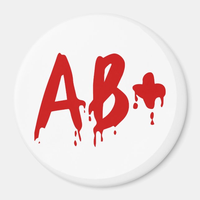 Imán Grupo sanguíneo AB+ Positivo #Horror Hospital (Frente)