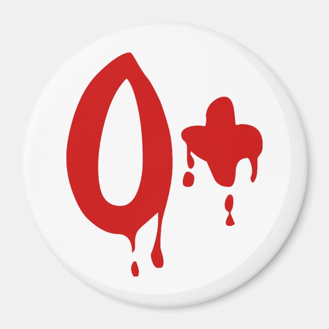 Imán Grupo sanguíneo O+ Positivo #Horror Hospital (Frente)