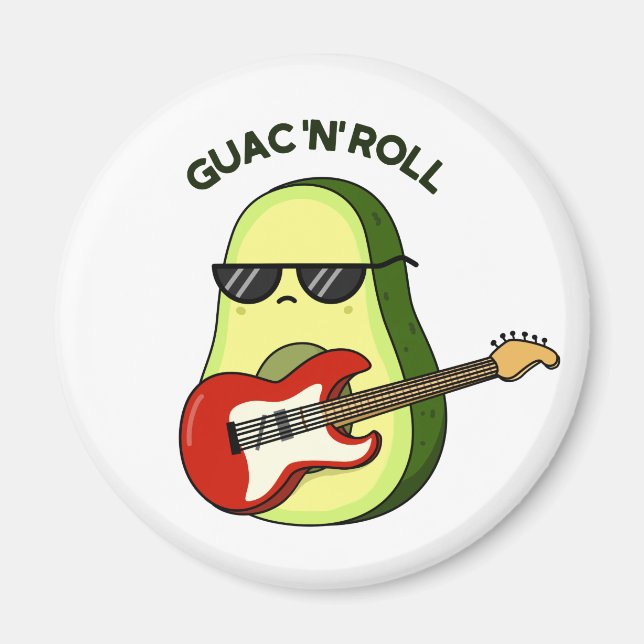 Imán Guac Y Rollo Funny Aguacate Pun (Frente)