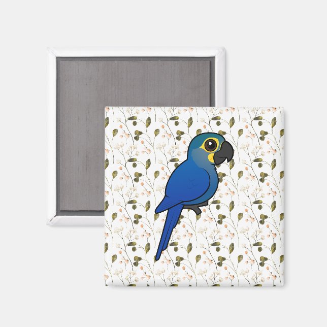 Imán Guacamayo índigo Birdorable o Guacamayo de Lear (Anverso/Reverso)