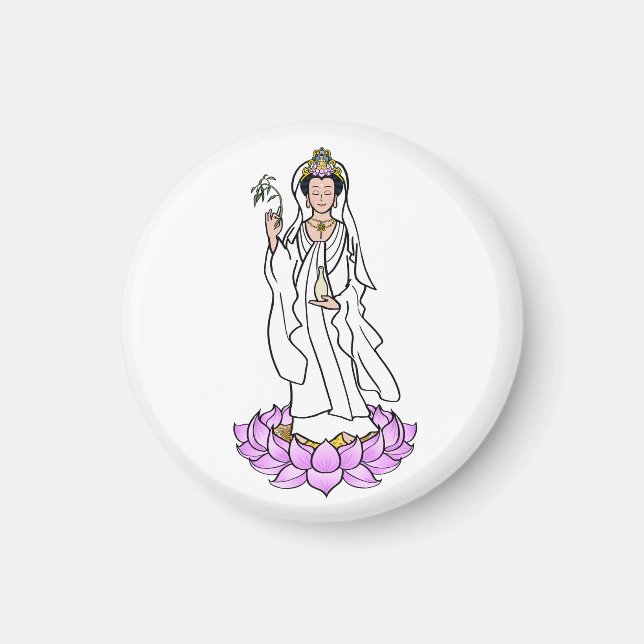Imán Guan Yin Bodhisattva en Lotus (Frente)