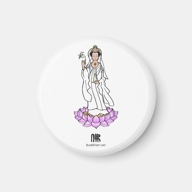 Imán Guan Yin Bodhisattva en Lotus (Frente)