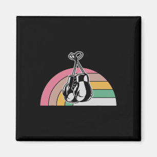 Imán Guantes de boxeo arcoiris Diseño de estilo retro
